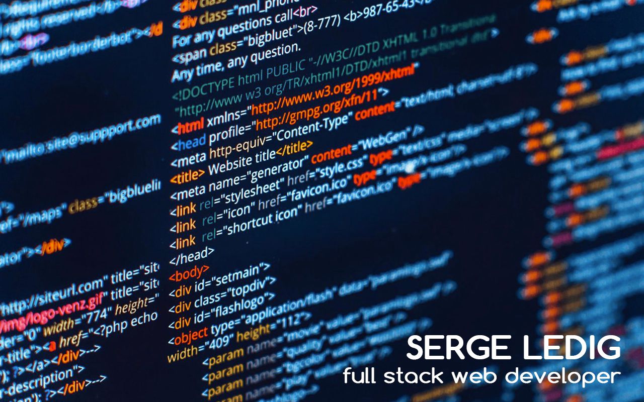 Serge Ledig, free full stack Web developer